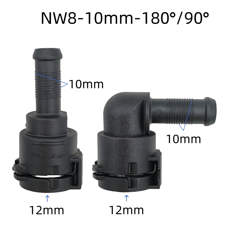 Plastic Pipe Clip - NW8 10mm 90도 엘보 냉각수 파이프