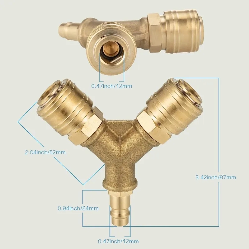 업그레이드된 압축 공기 분배기 2방향(2개 커플링 포함 - Compression Fitting Brass 리뷰 및 가격