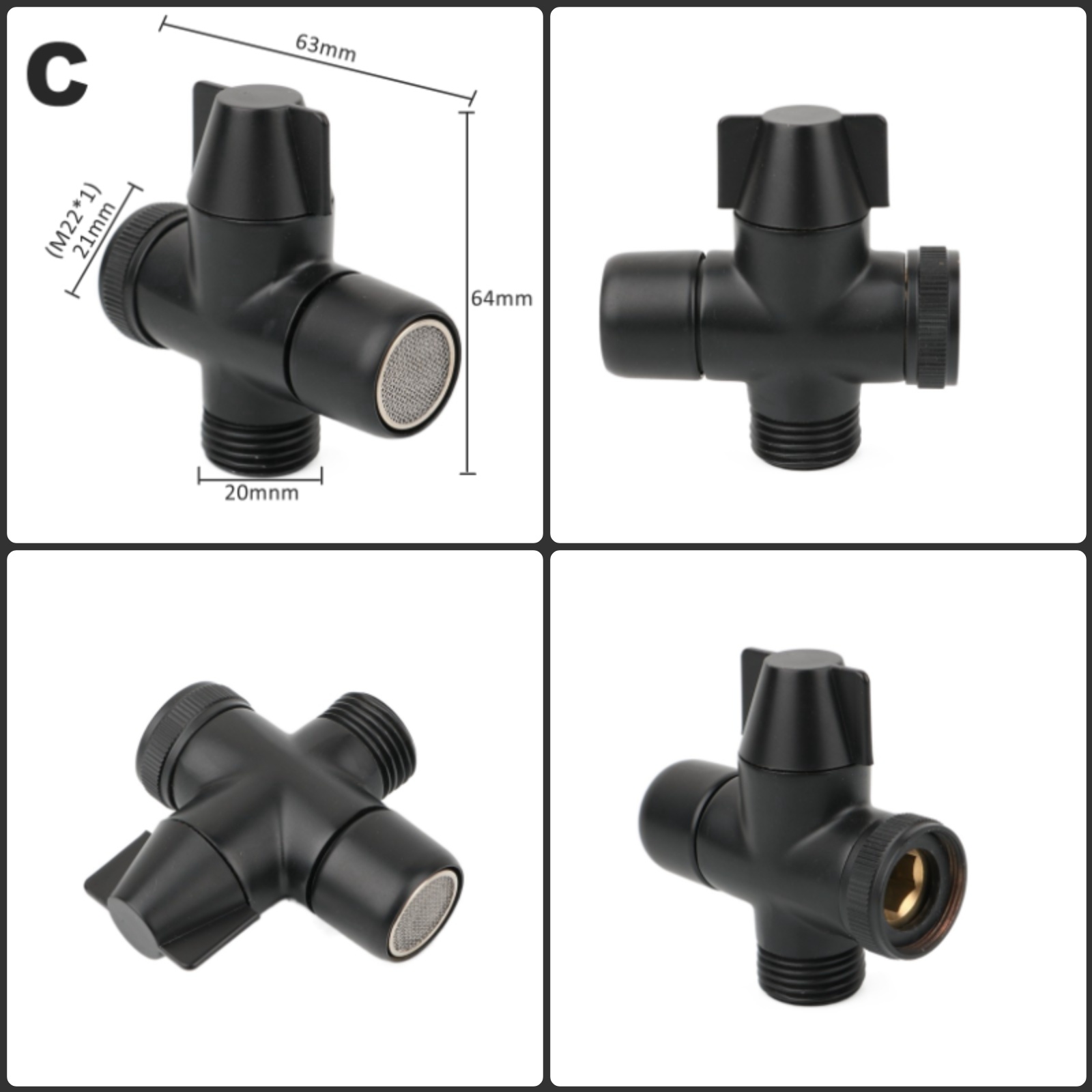 검은 황동 샤워 팔 어댑터 G1/2 ''G3/4 샤워  - Shower Valve Cartridge 리뷰 및 가격